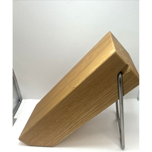 Cutco Space Saver Knife Block 5-Slot Wood Honey Oak Hang or Sit Metal Bar - Picture 5 of 6